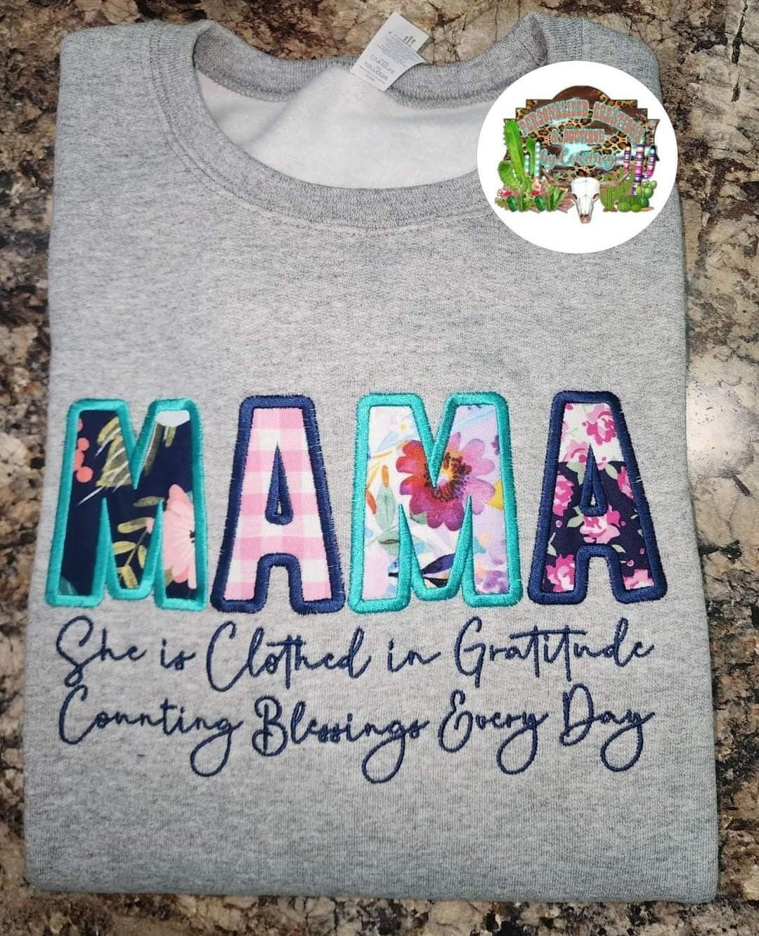 Mama Applique Embroidery- She is Clothed