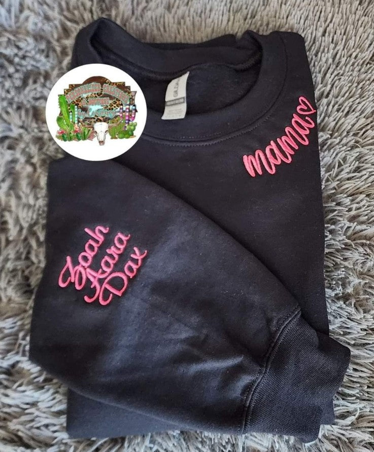 Embroidery Collar Sweatshirt