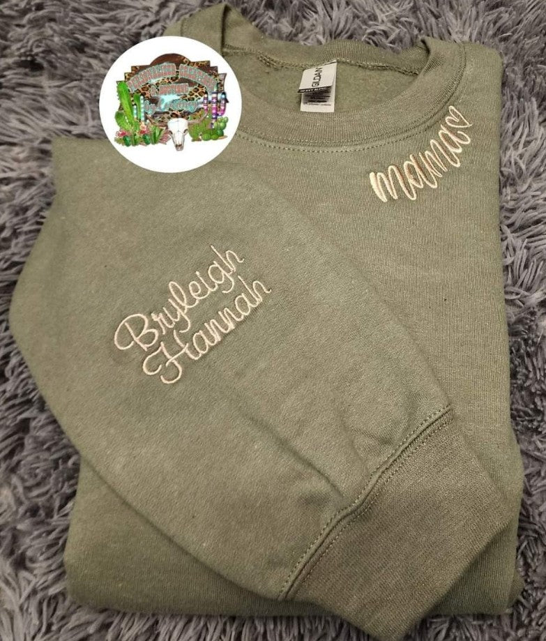 Embroidery Collar Sweatshirt