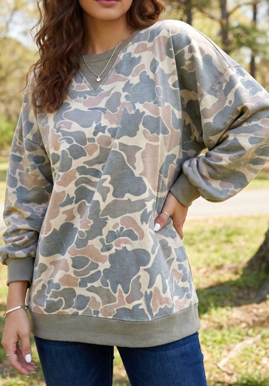 Washed Camo Sweatshirt