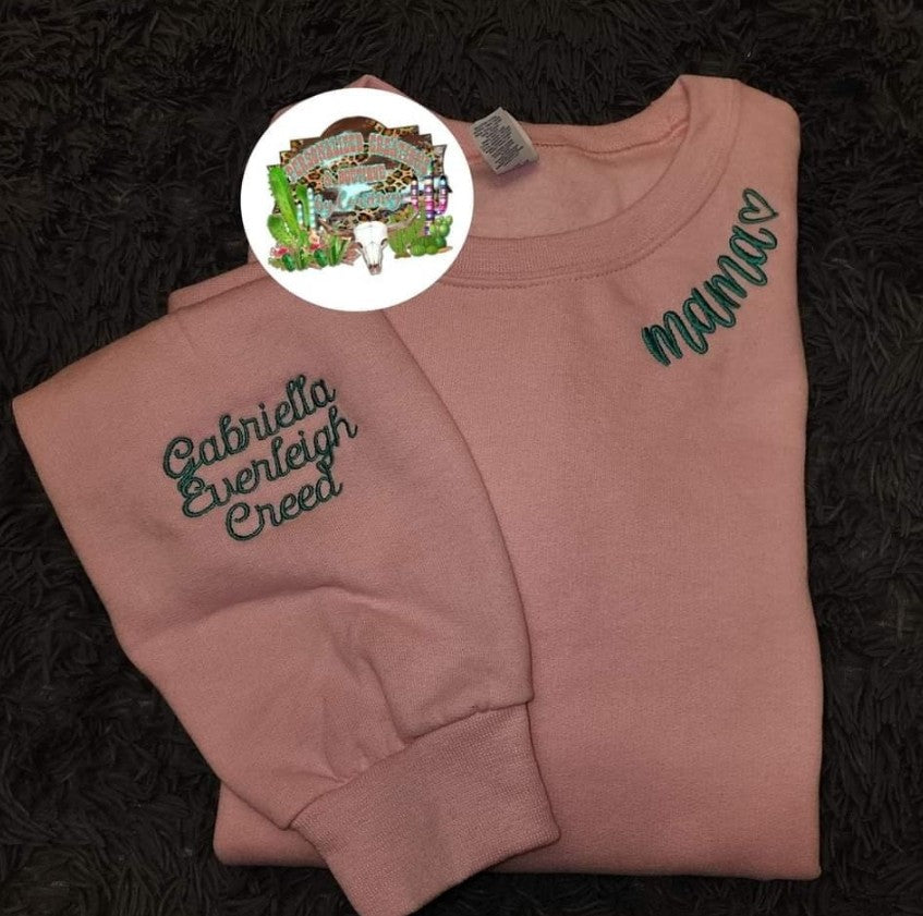 Embroidery Collar Sweatshirt